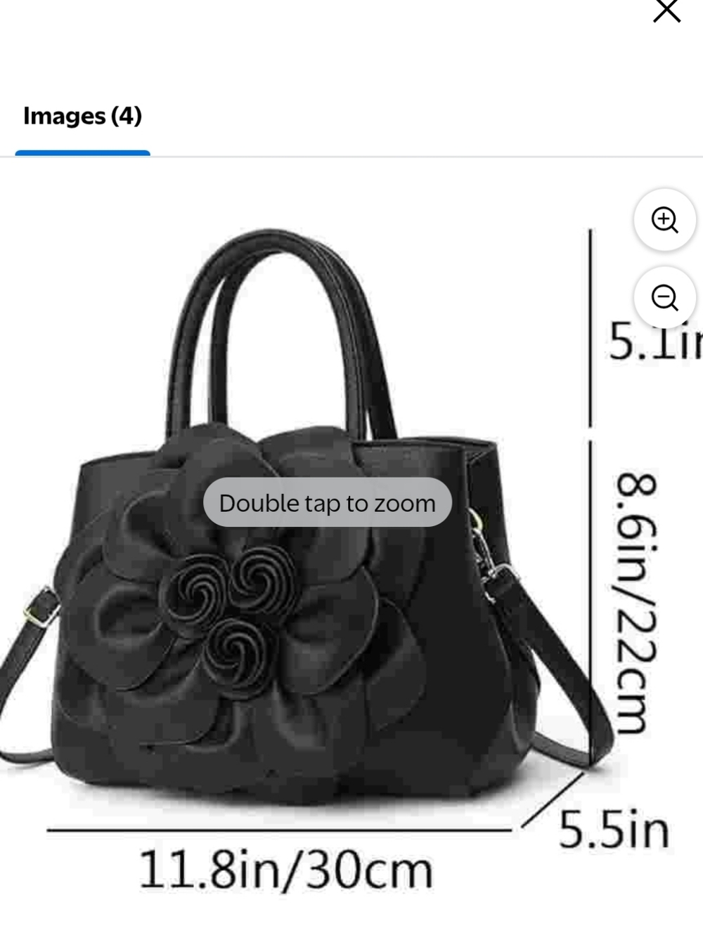 🆕️👜  BLACK FLORAL CASCADING PETAL HANDBAG / PURSE👜 - Picture 14 of 16